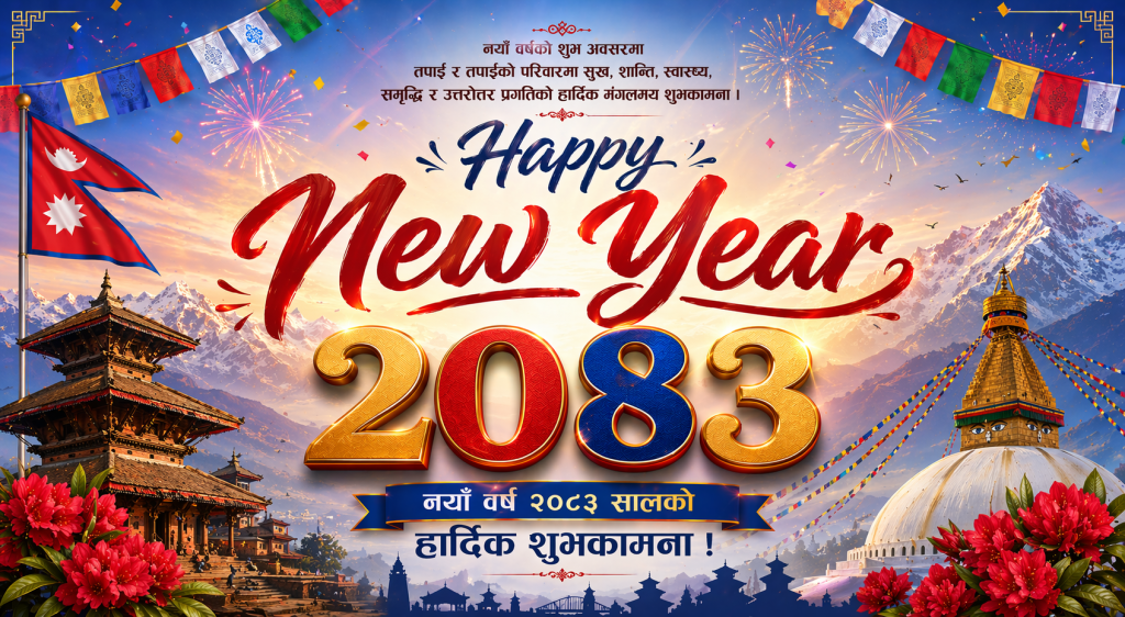 Happy New Year 2083 Wishes, E-Cards, Quotes for Friends, And Family in English and Nepali